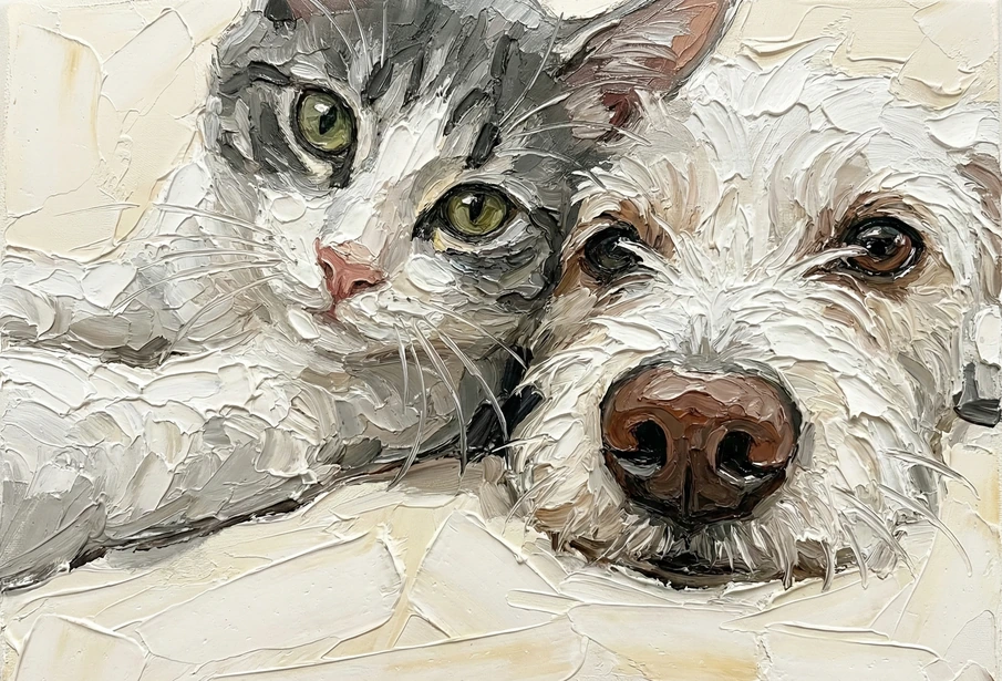 Oil Painting pet portrait example by Loyal Studio