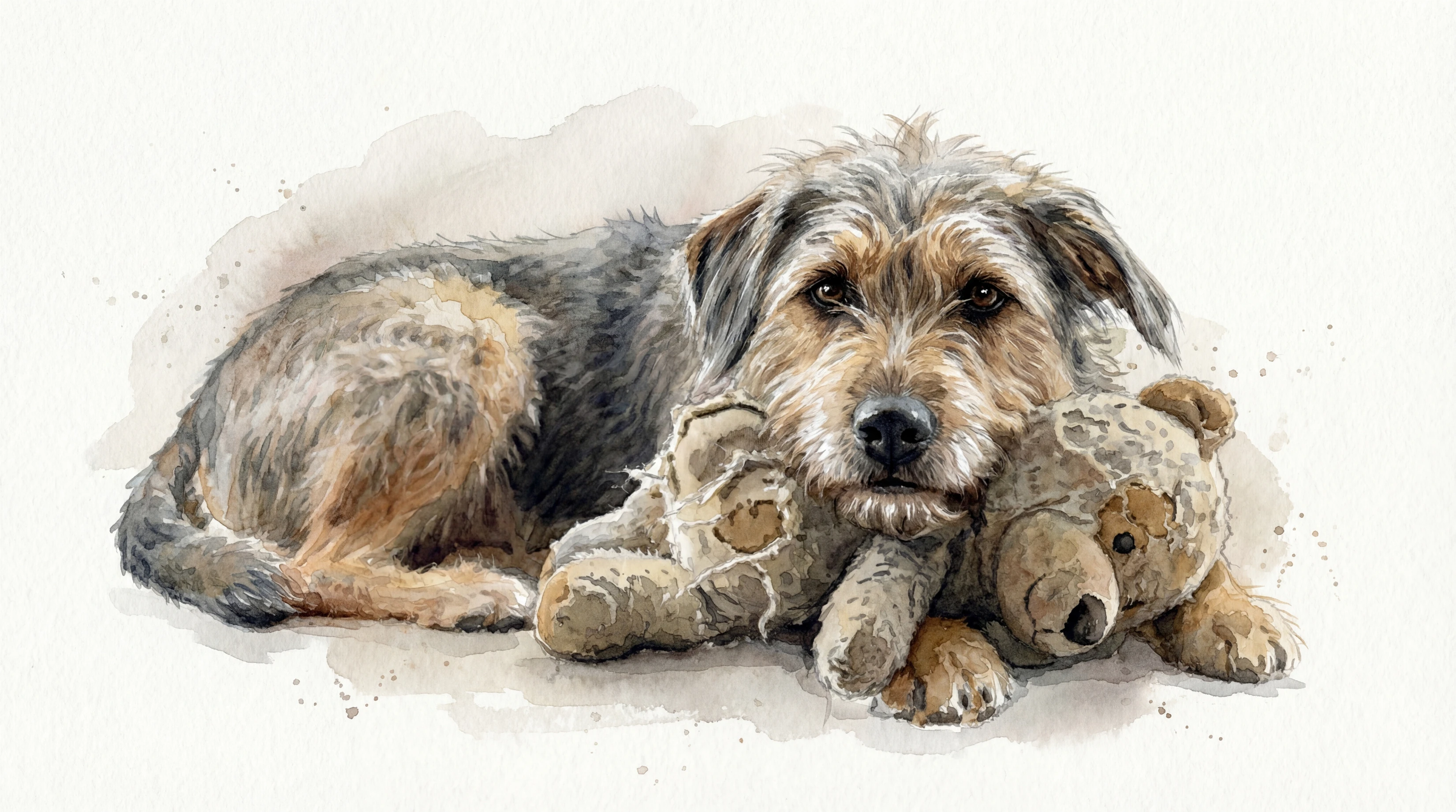 Watercolour pet portrait example
