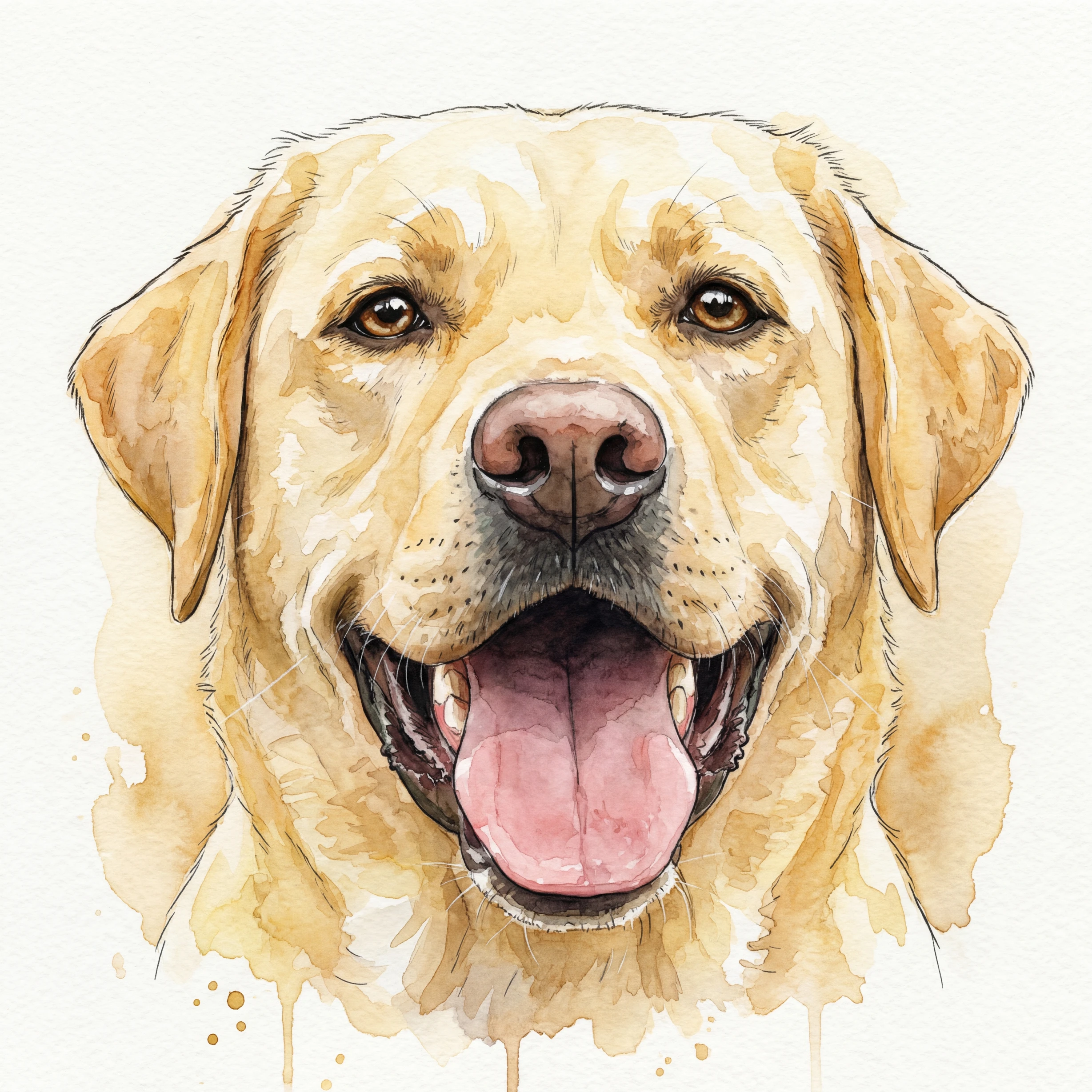 Watercolour pet portrait example by Loyal Studio