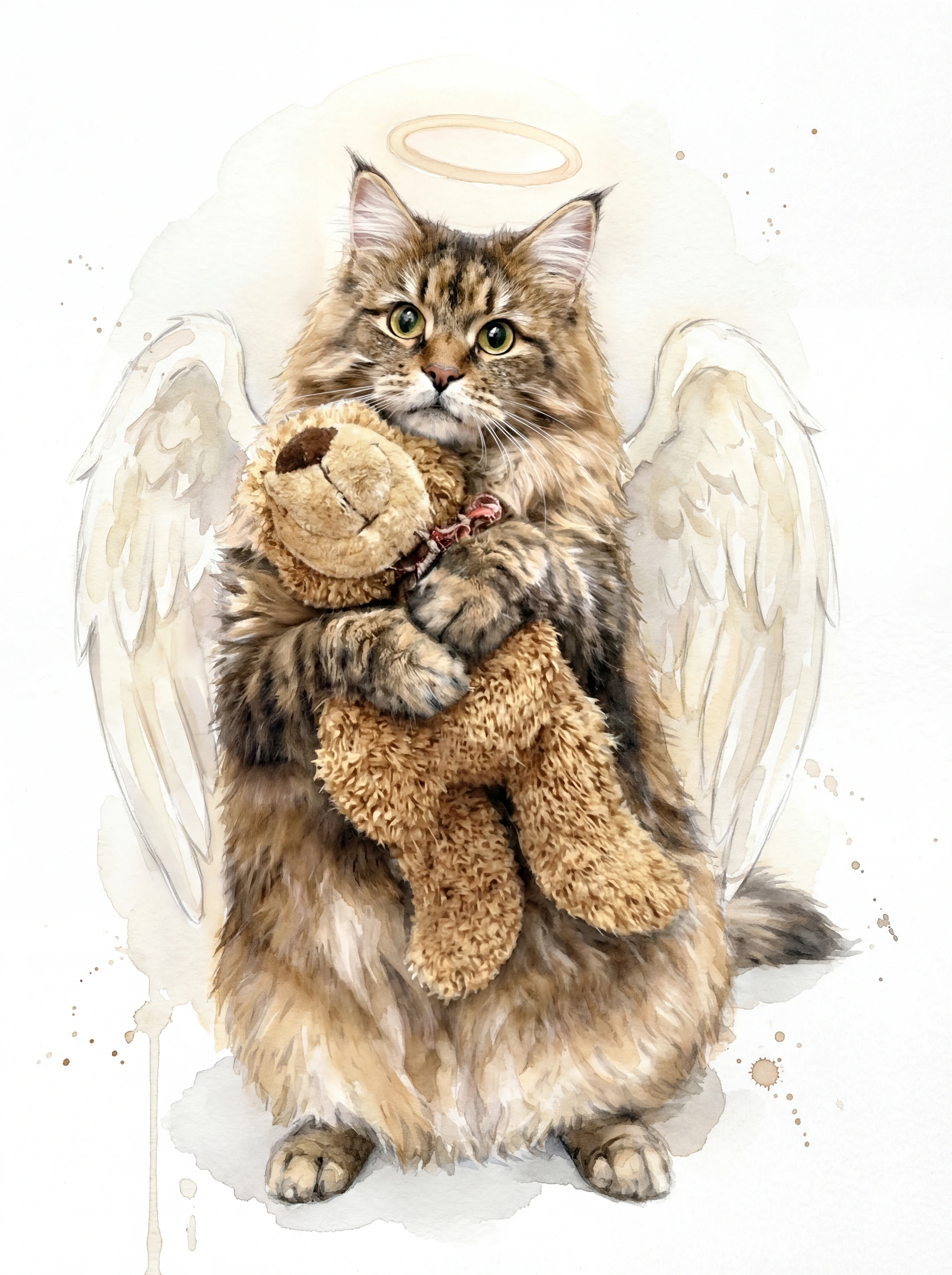 Watercolour pet portrait example by Loyal Studio