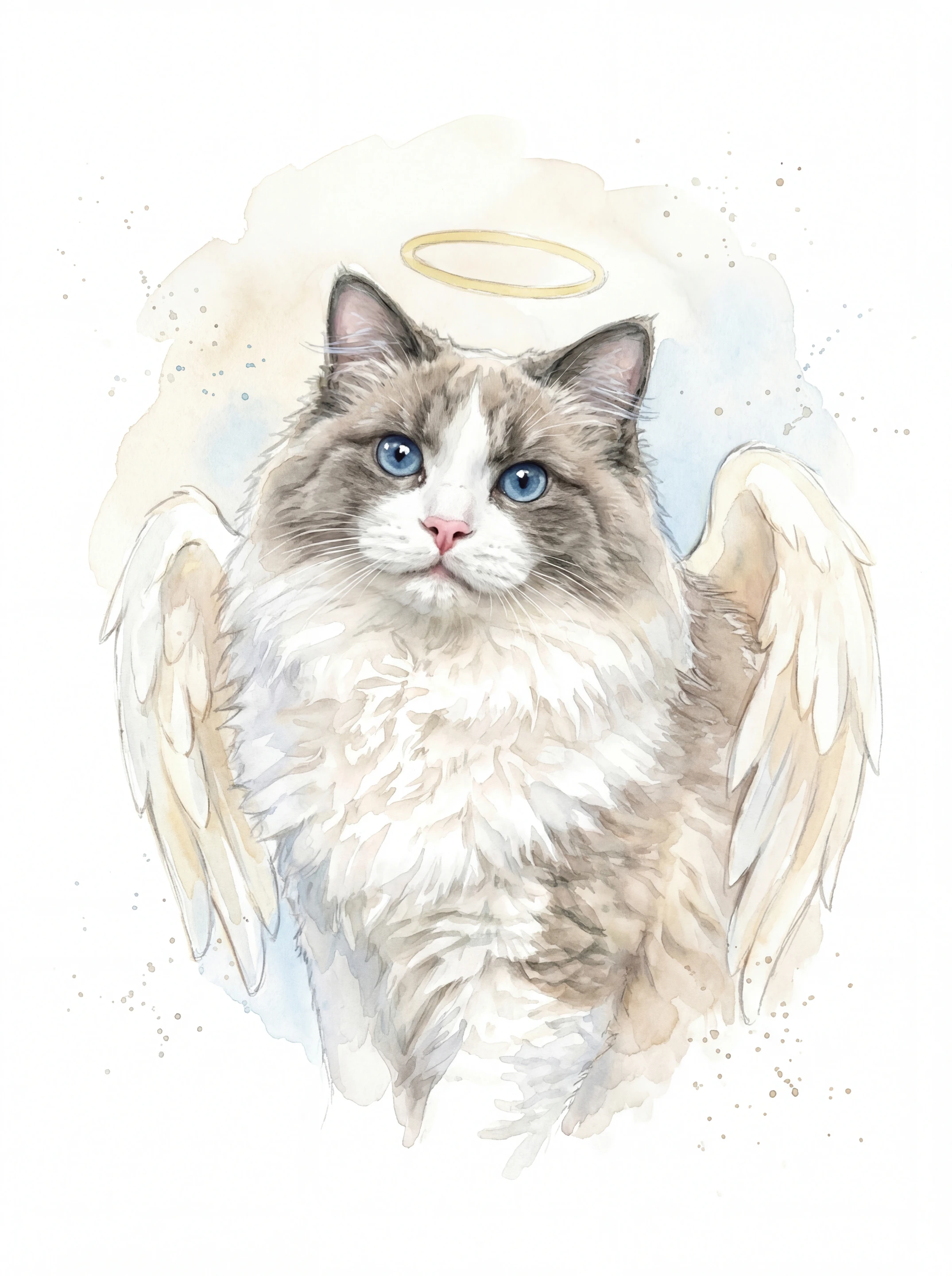 Watercolour pet portrait example by Loyal Studio
